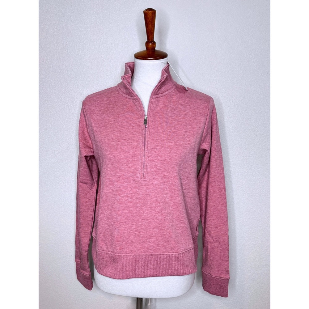 TRAVIS MATHEW NEW Womens Cloud Half Zip Top SMALL Heather Foxglove Pink Golf
